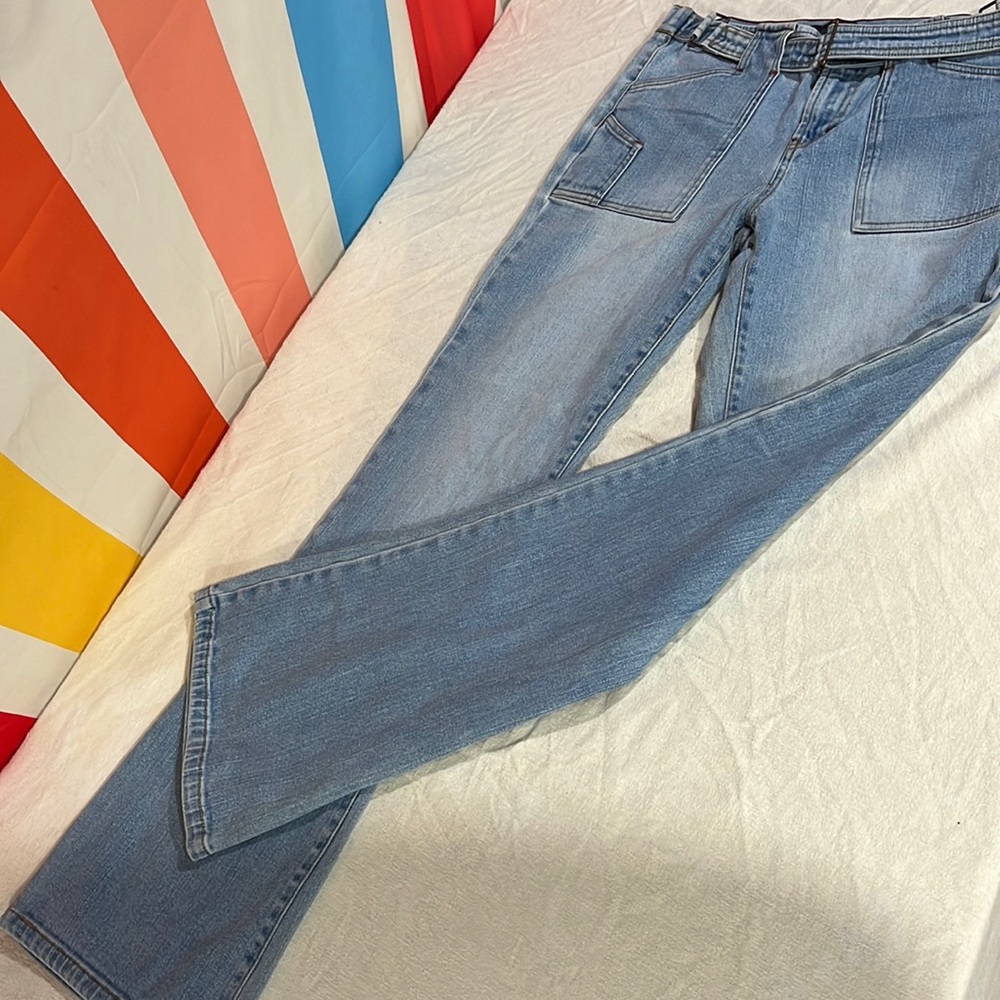 Vintage Gloria Vanderbilt jeans, stretchy, wide leg, size for